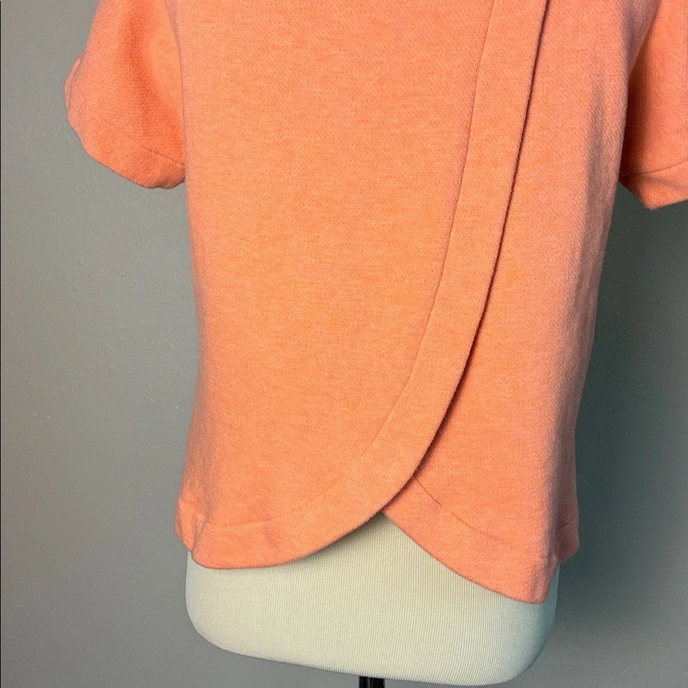 KATE SPADE‎ SATURDAY Women Small Peach Knit Cropped Top Draped Back Short Sleeve